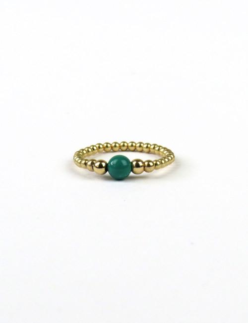 Bague Billes Or et Chrysoprase - LeJu