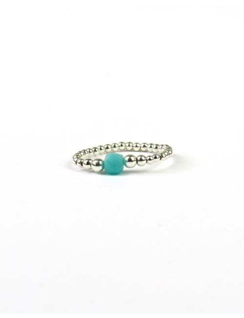 Bague Billes Argent et Amazonite - LeJu