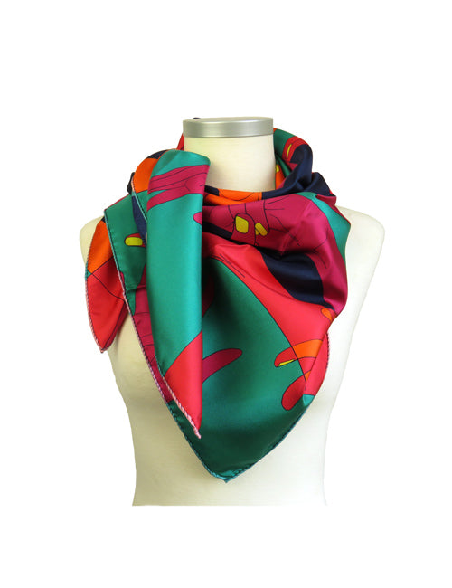 Foulard Jeux de Mains Vert - AN-NEE