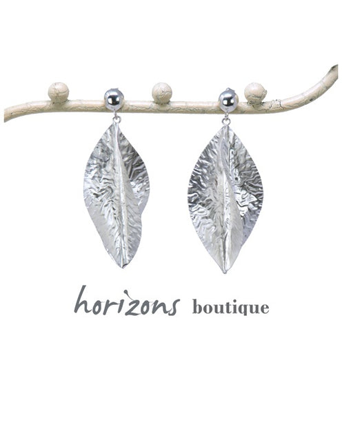 Boucles d'oreilles Feuilles Croisées Argent - Plumetti