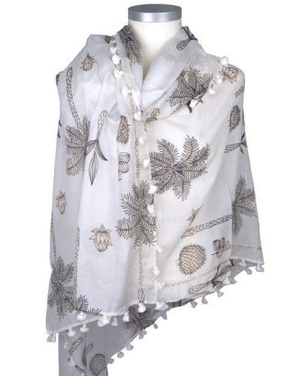 Écharpe Pompon Palmier Litchi - Citrus