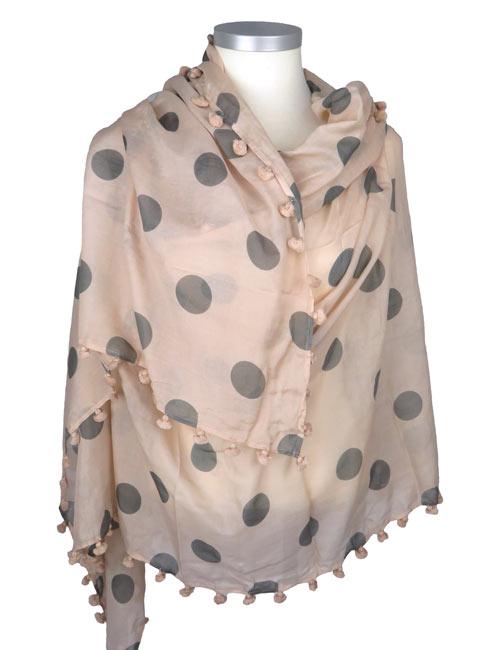 Écharpe Pompon Gros Pois - Citrus