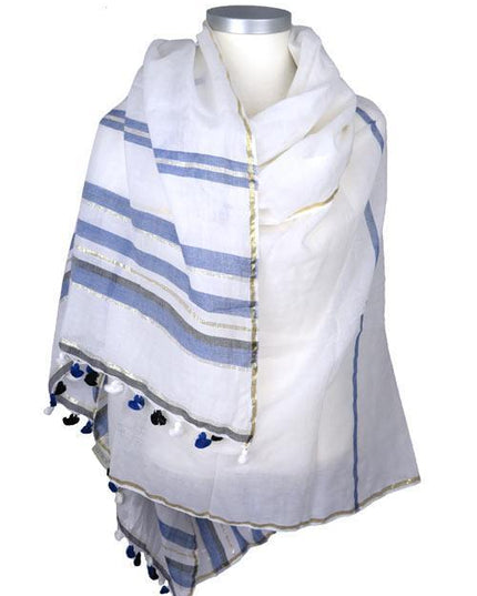 Écharpe Pompon à Rayures - Citrus