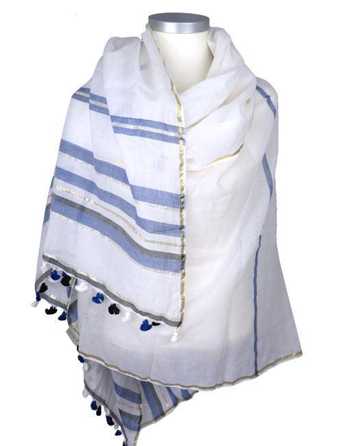 Écharpe Pompon à Rayures - Citrus