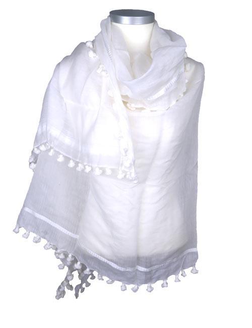 Écharpe Pompon Classique Écru - Citrus