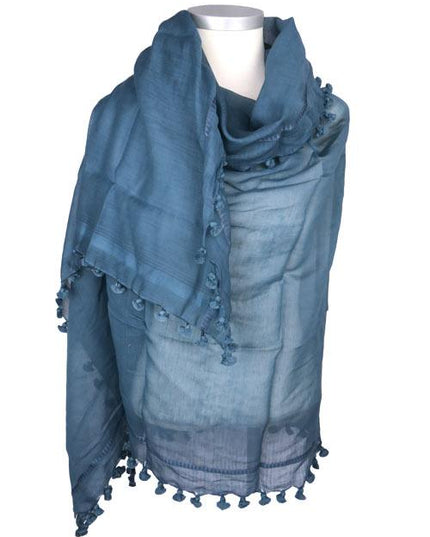 Écharpe Pompon Classique Bleu - Citrus