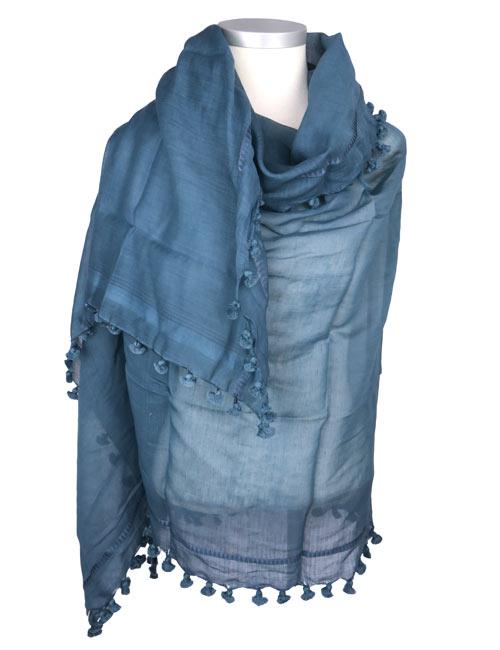 Écharpe Pompon Classique Bleu - Citrus