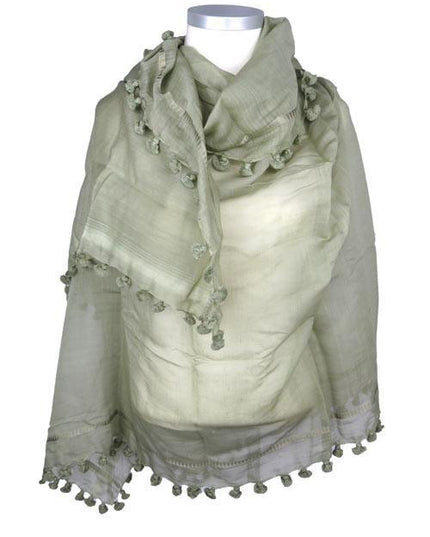 Écharpe Pompon Classique Khaki - Citrus