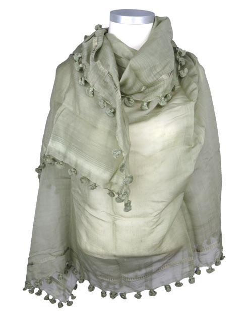 Écharpe Pompon Classique Khaki - Citrus