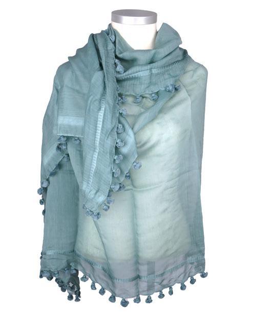 Écharpe Pompon Classique Vert - Citrus