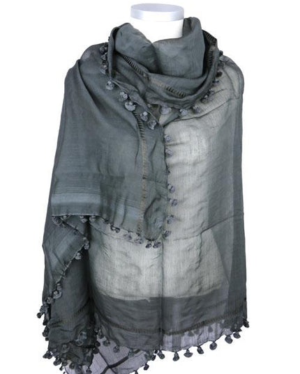 Écharpe Pompon Classique Anthracite - Citrus