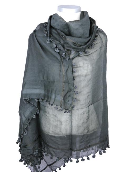 Écharpe Pompon Classique Anthracite - Citrus