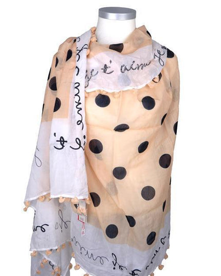 Écharpe Pompon à Gros Pois "Je t'aime" - Citrus