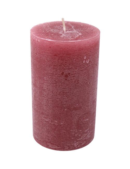 Bougie Rauhreif Flachkopf Rose 70x120 mm - Herzog Kerzen