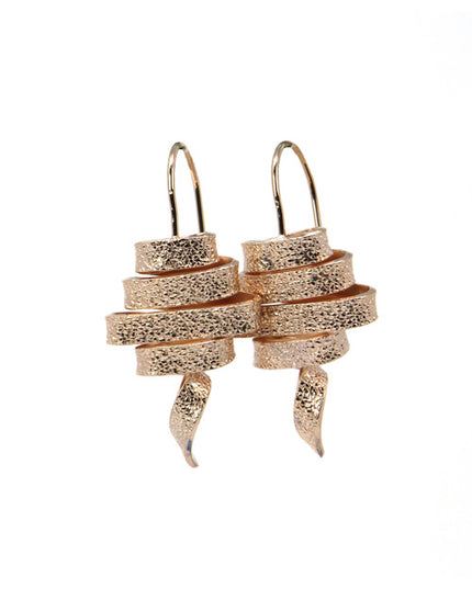 Boucles d'Oreilles Spirales Or Rose - Catherine Bijoux