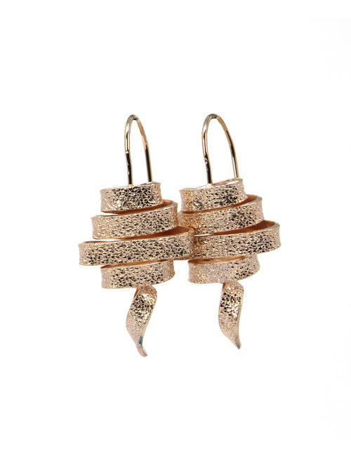 Boucles d'Oreilles Spirales Or Rose - Catherine Bijoux