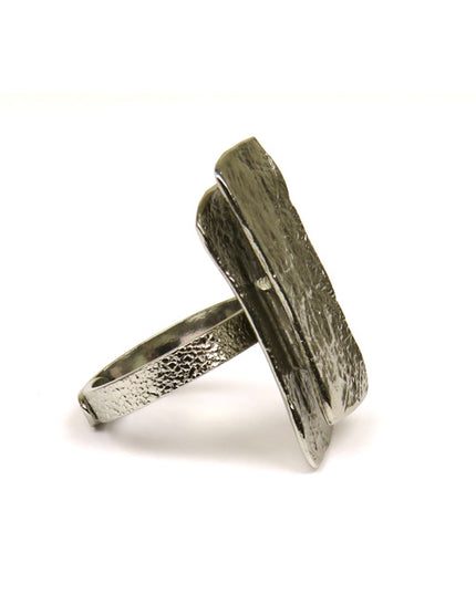 Bague 2 Grands Écussons Argent - Catherine Bijoux