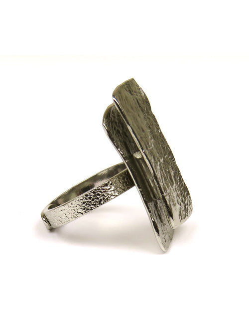 Bague 2 Grands Écussons Argent - Catherine Bijoux