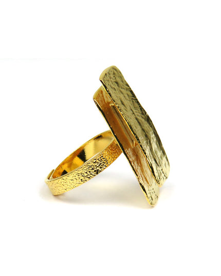 Bague 2 Grands Écussonss Or - Catherine Bijoux