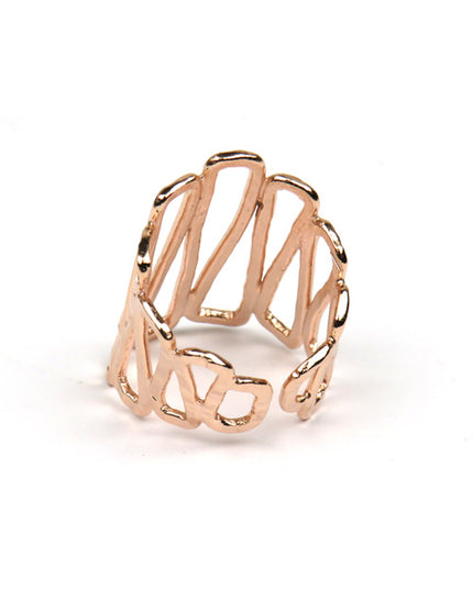 Bague en vagues Or rose - Catherine Bijoux