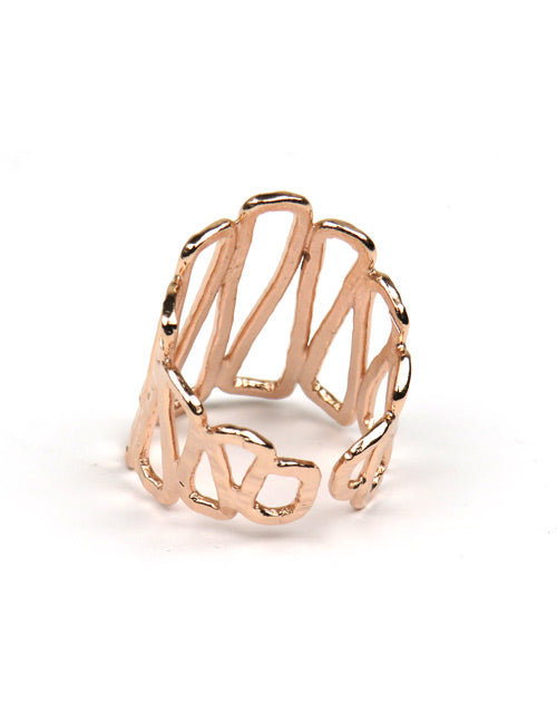 Bague en vagues Or rose - Catherine Bijoux