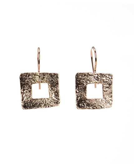 Boucles d'oreilles contour carré Or rose - Catherine Bijoux