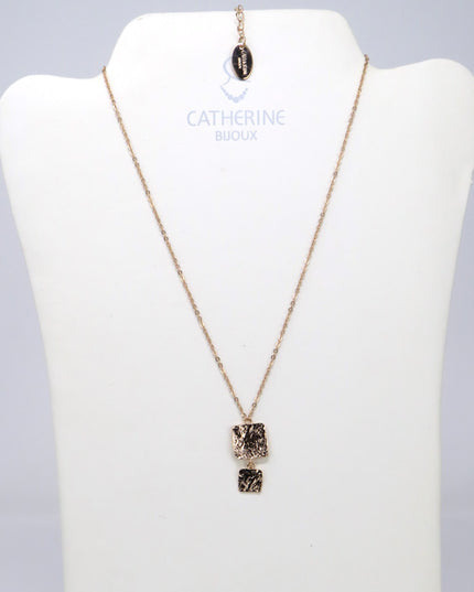 Collier Alcyone fin 2 écus Or rose - Catherine Bijoux