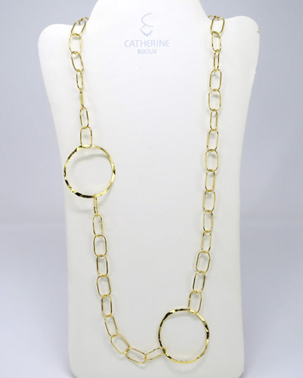 Long collier Saturne Or - Catherine Bijoux