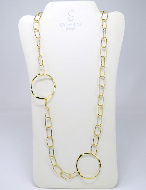 Long collier Saturne Or - Catherine Bijoux