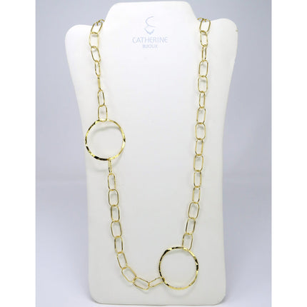Long Collier Saturne Or - Catherine Bijoux