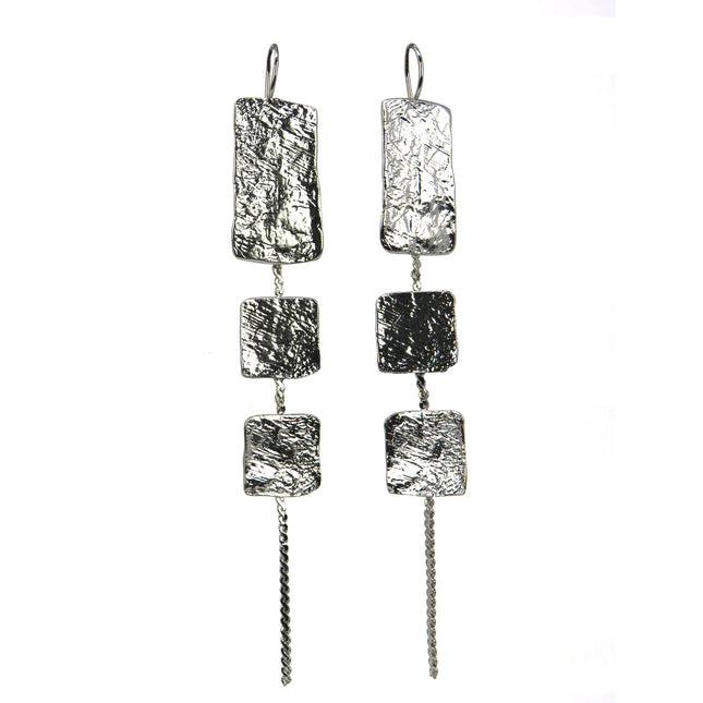 Boucles d'Oreilles Longues 3 Écus - Catherine Bijoux