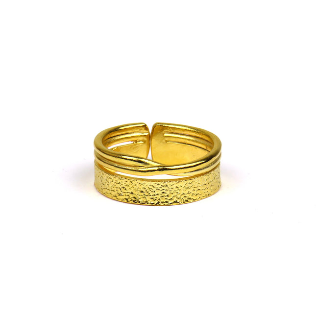 Bague Bande et 2 Fils Entrelacés - Catherine Bijoux