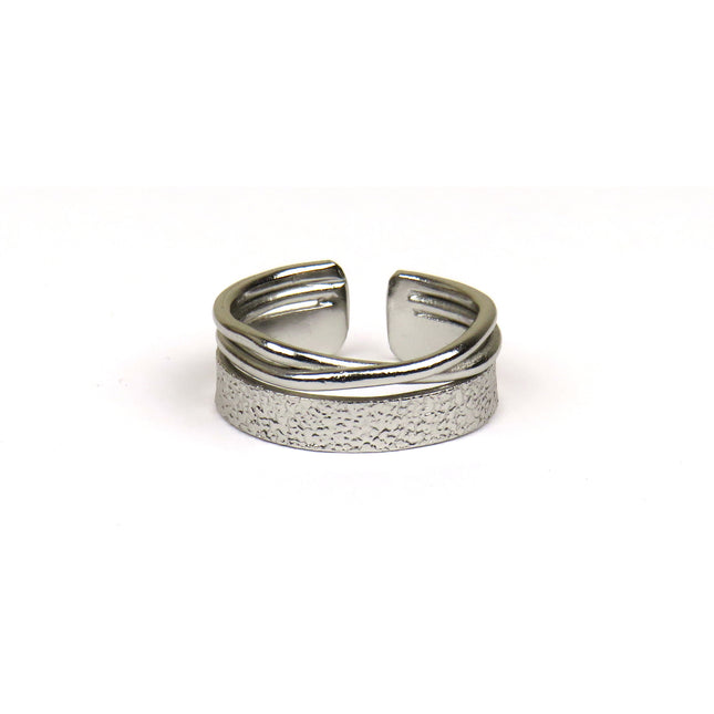 Bague Bande et 2 Fils Entrelacés - Catherine Bijoux