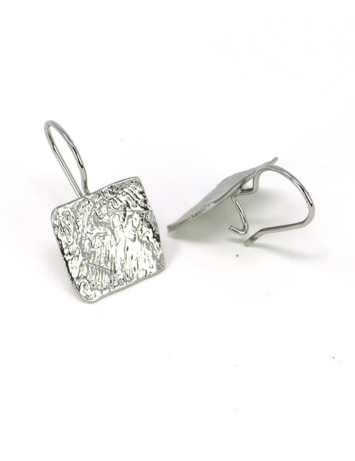 Boucles d'oreilles écu carré Argent - Catherine Bijoux