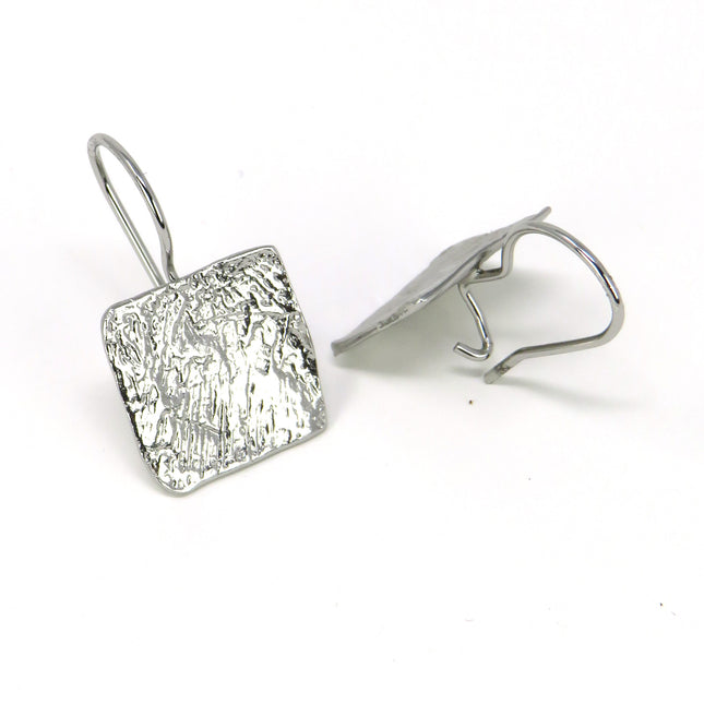 Boucles d'Oreilles Écu Carré - Catherine Bijoux