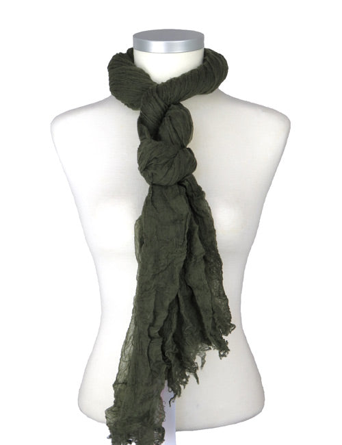 Étole Aérienne en Cachemire Olive Night - Caleido