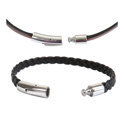 Bracelet DECLIC 3 Tours Noir - Magnum Cuir