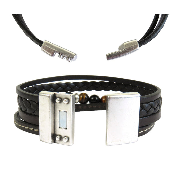 Cuff TRÉCHIC 4 Leathers Choco - Magnum Cuir