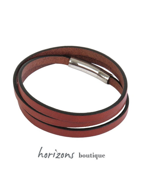 Bracelet DECLIC 3 Tours Cognac verso - Magnum