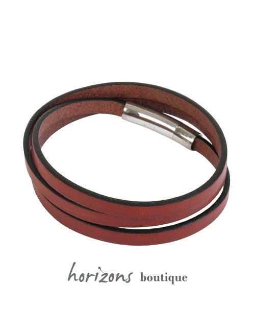 Bracelet DECLIC 3 Tours Cognac verso - Magnum