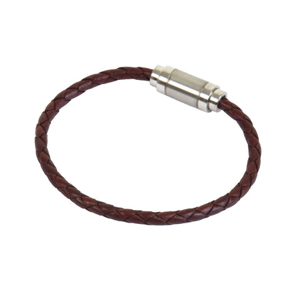 Bracelet MAGNETIC Tressé Cognac - Magnum Cuir