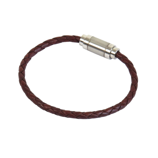Bracelet MAGNETIC Tressé Cognac - Magnum Cuir