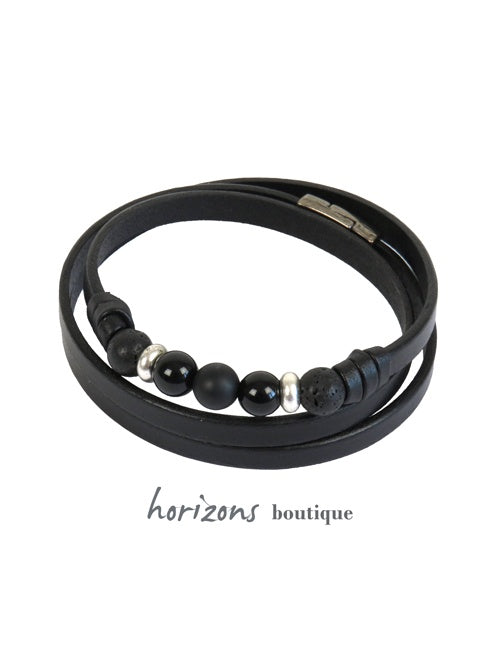 Bracelet TRÉCHIC 3 Tours Noir - Magnum