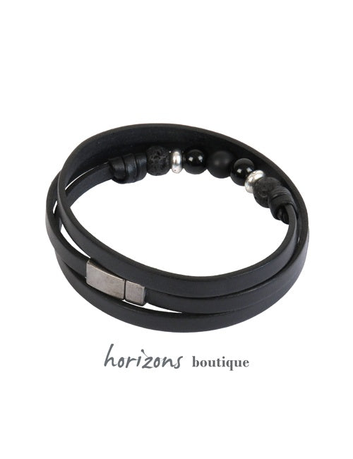 Bracelet TRÉCHIC 3 Tours Noir verso - Magnum