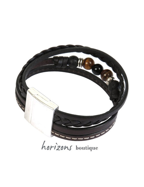 Manchette TRÉCHIC 4 Cuirs Choco verso - Magnum