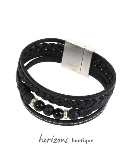 Manchette TRÉCHIC 4 Cuirs Noir - Magnum