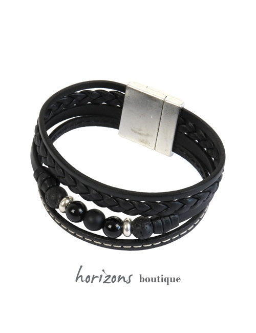 Manchette TRÉCHIC 4 Cuirs Noir - Magnum