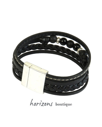 Manchette TRÉCHIC 4 Cuirs Noir verso - Magnum