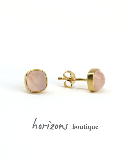 Cahana - Boucles d'Oreilles Carré Rose
