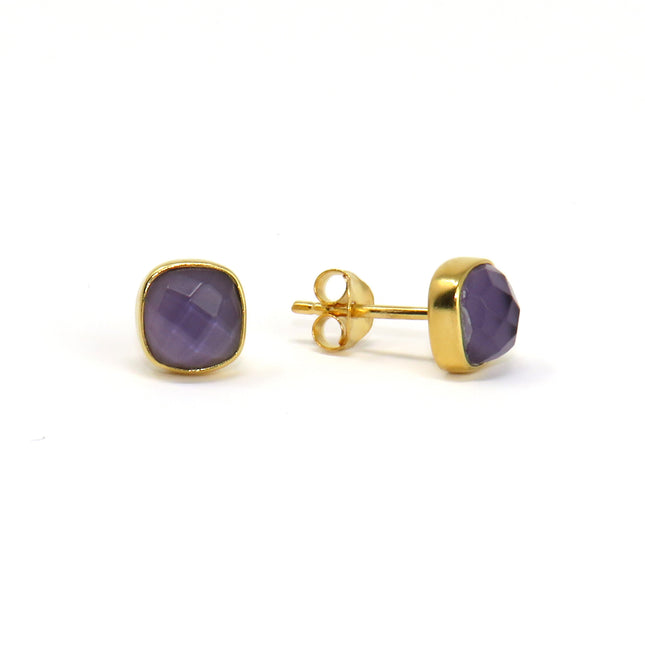 Boucles d'oreilles Carré Purple - Cahana